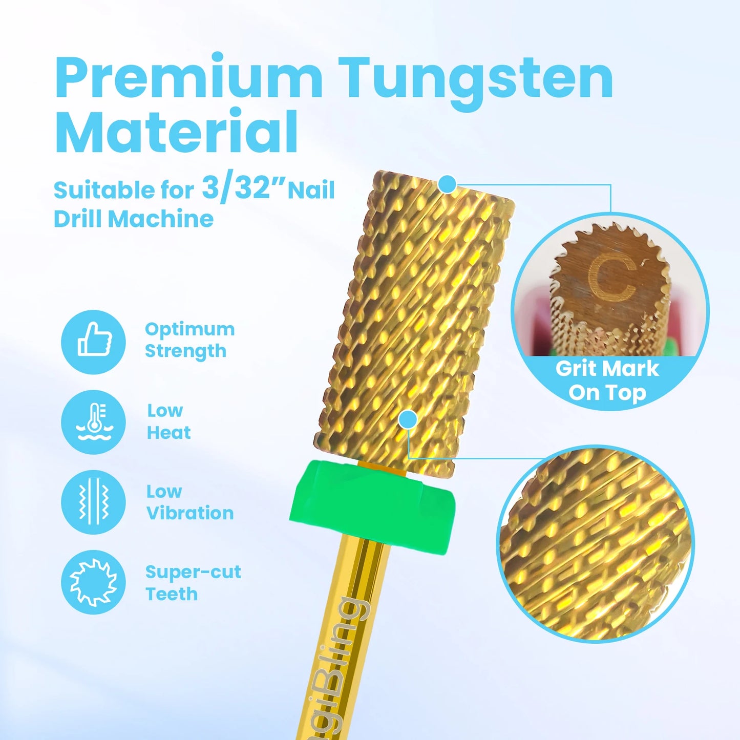 Milling Cutter Golden Carbide Nail Drill Bits For Electric Nail Drill Manicure Machine Pedicure Nail Files Accessories
