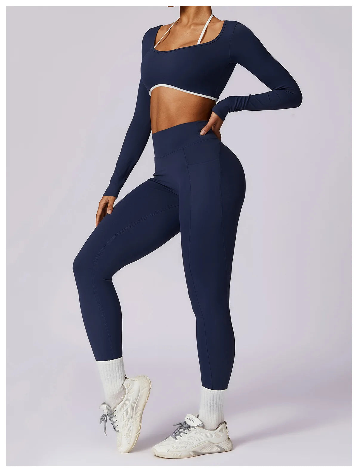 Women's Long Sleeve Top Hollowing Out Yoga Shirts Running T-Shirt Workout Running Fitness Gym Sports Top Training Crop Top