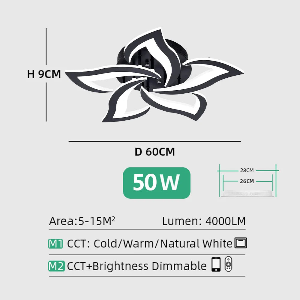 Hot Ceiling Lamp Adjustable Brightness Mobile Phone APP Control Cold and Warm Light Art Decoration Lights