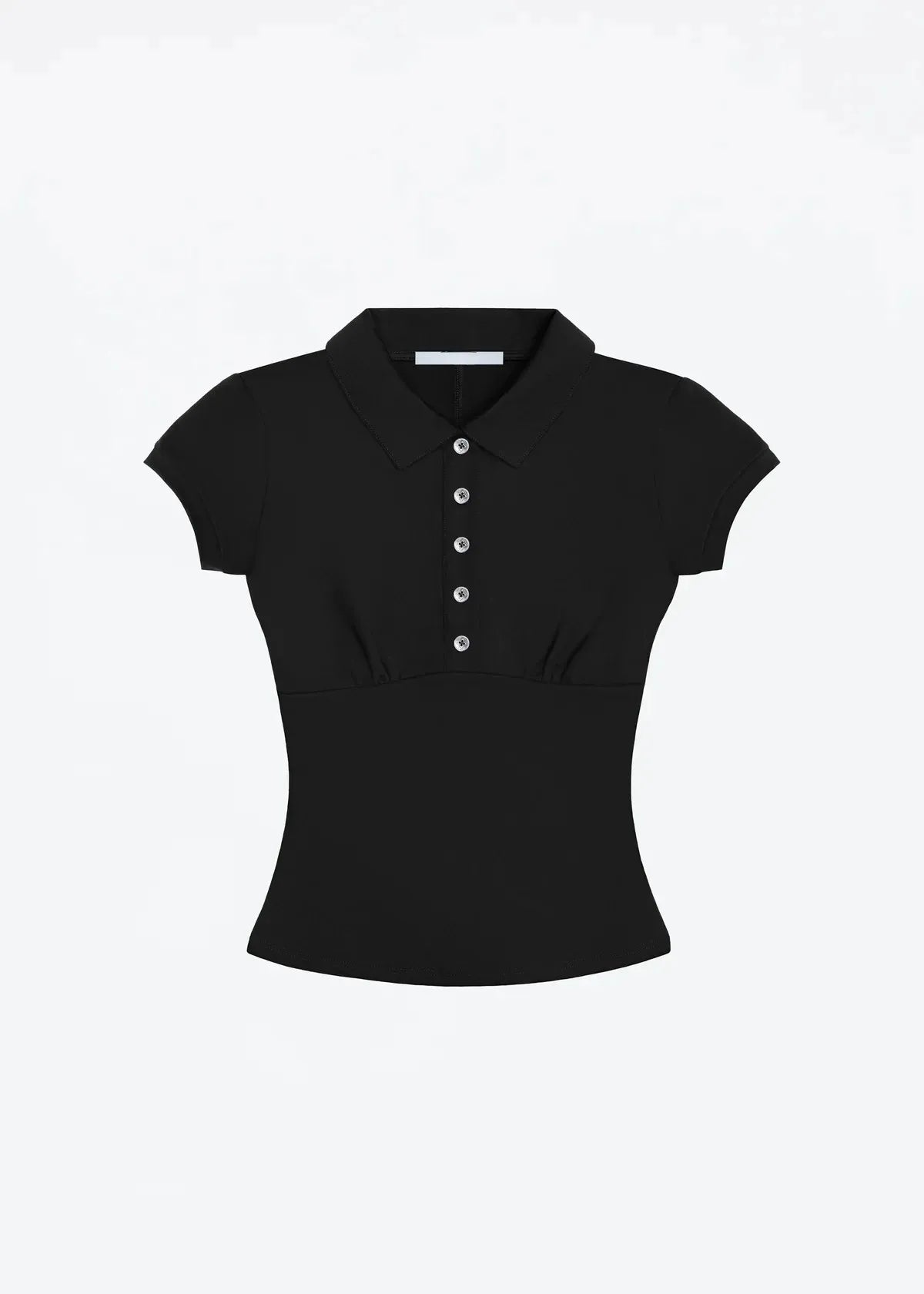 Tank Black Polo Collar T-Shirt, Slim Fit and Sexy Short-Sleeved Summer Women's Short Top