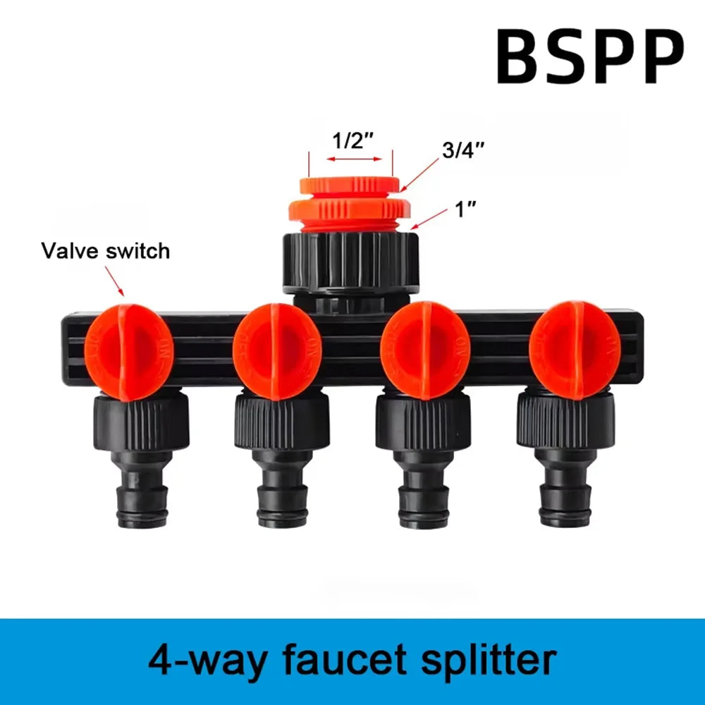 1-Pcs 1/2" 3/4" 1" Garden Hose Quick Connect Adapters -EU BPS Threaded Fittings for Faucets, Spray Guns & Watering Systems