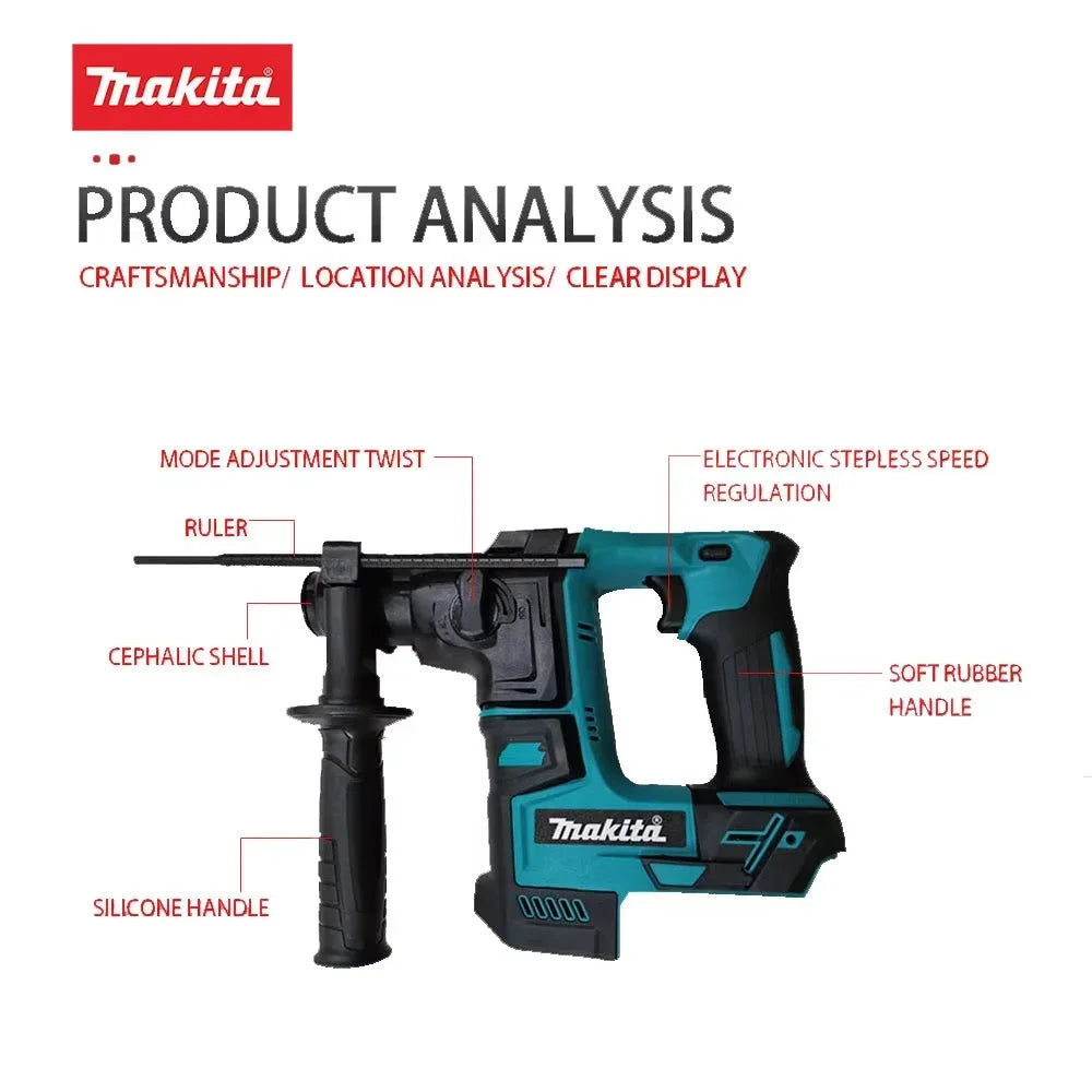 Makita Brushless Cordless Electric Hammer 18V Lithium Battery Wireless Drills 18v Power Tools for Home Improvement