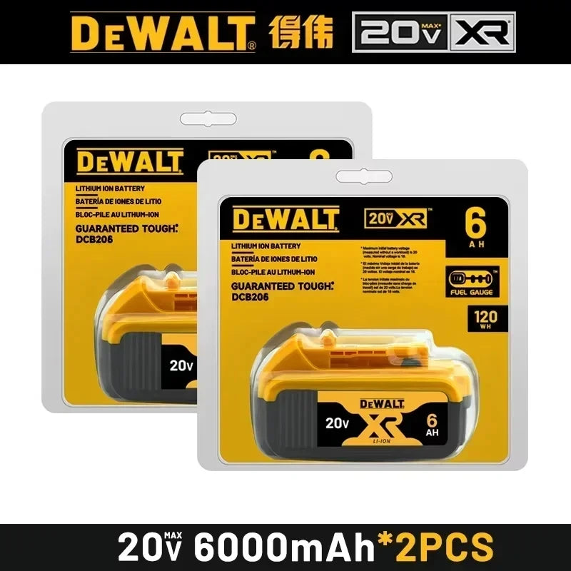 100% Genuine Dewalt 20V Battery, 5AH 6AH Rechargeable Lithium Ion Battery, Dewalt DCB200 Power Tool Replacement Battery
