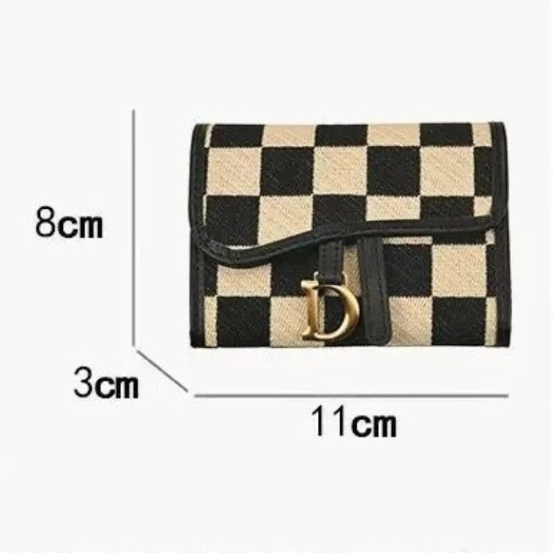 New Black and White Check Exquisite High-End Multi-Card Holder for Women