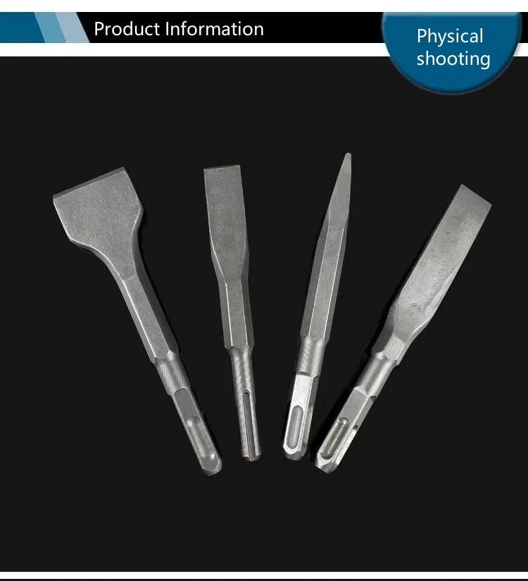 250mm Chisel Set SDS Plus Shank Electric Hammer Drill Bit Point Groove Flat Chisel Masonry Tools for Concrete Brick Wall Rock
