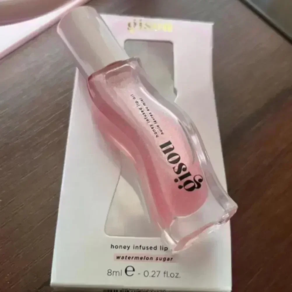 Gisou Moisturizing Glazed Plum Lip Balm Lip Oil Gloss Care Of The Lips Benetitnt For Lips Plumping Exfoliating Plumping Gloss
