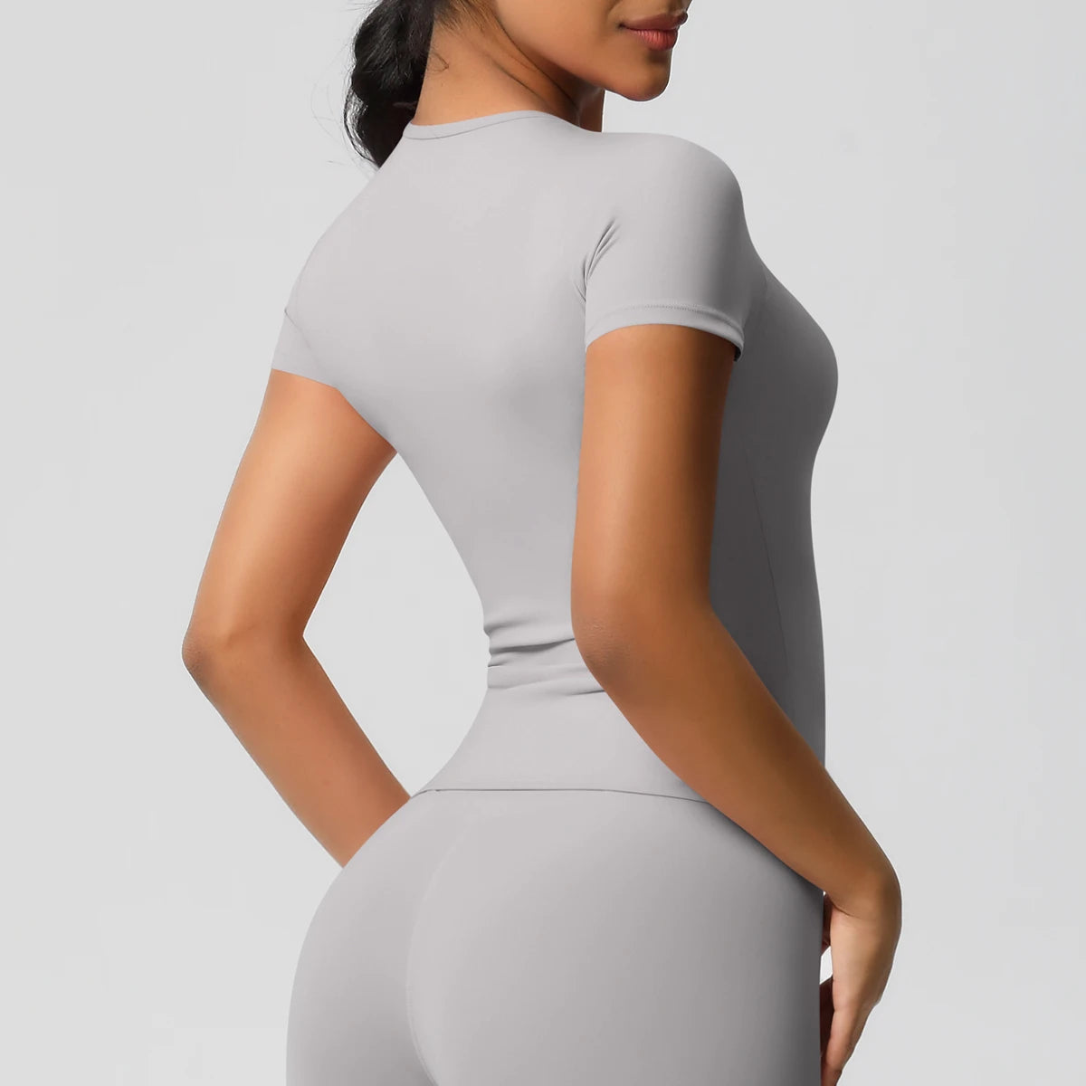 Workout Dry Fit Breathable High Elastic Sports Top Gym Fitness Wear T-shirt Women Casual Outdoor Top