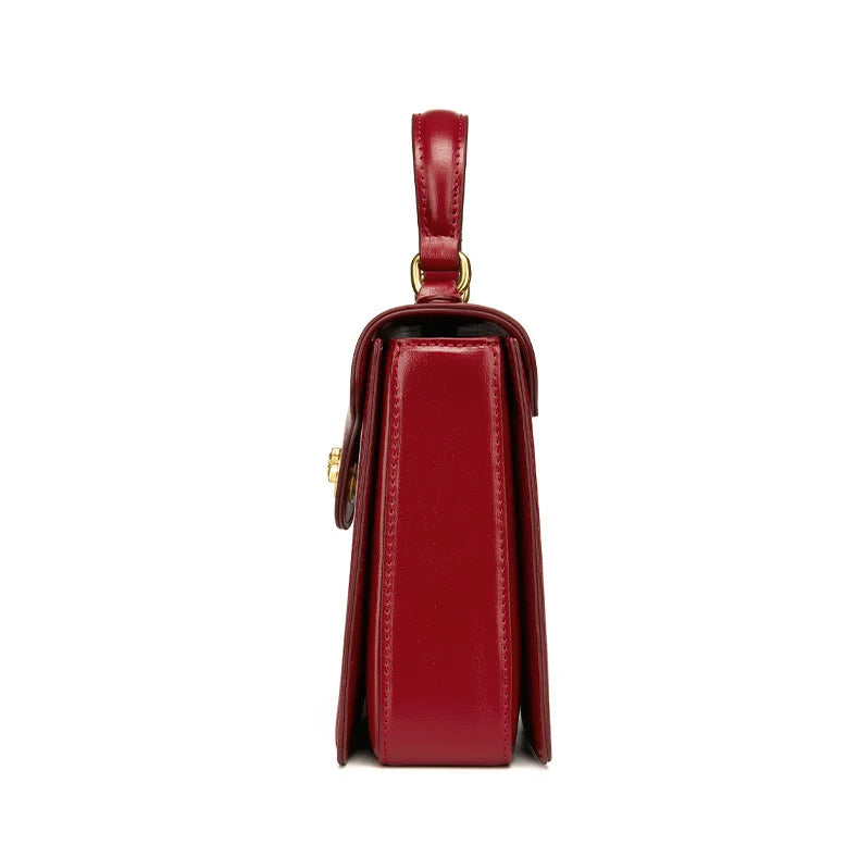 Luxury Handbag New PU Material Square Bag French Style Elegant Retro Single Shoulder Crossbody Bag Wedding Banquet Commuter