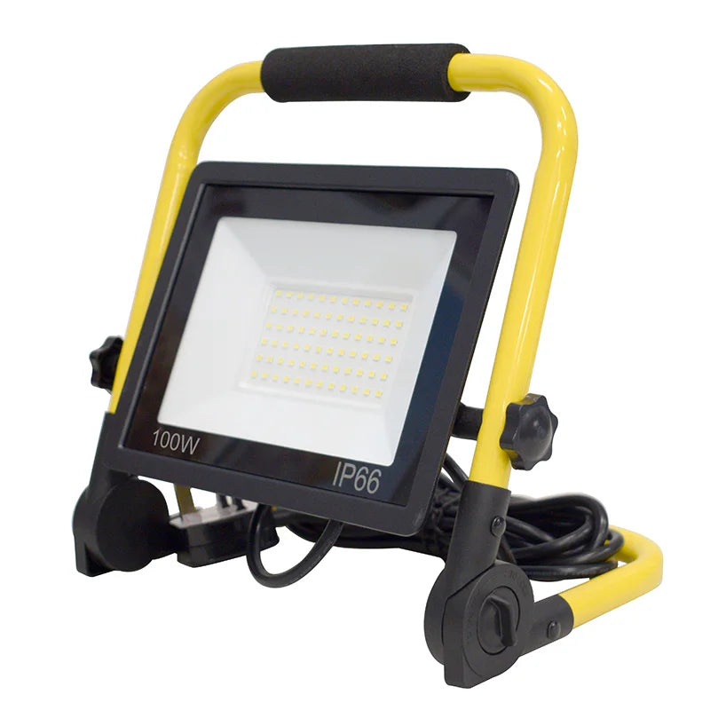 Portable Work Light with 10FT Cord LED Floodlight 50W 100W Spotlight IP66 Waterproof Lamp Outdoor Flood Light Garden Street Lamp