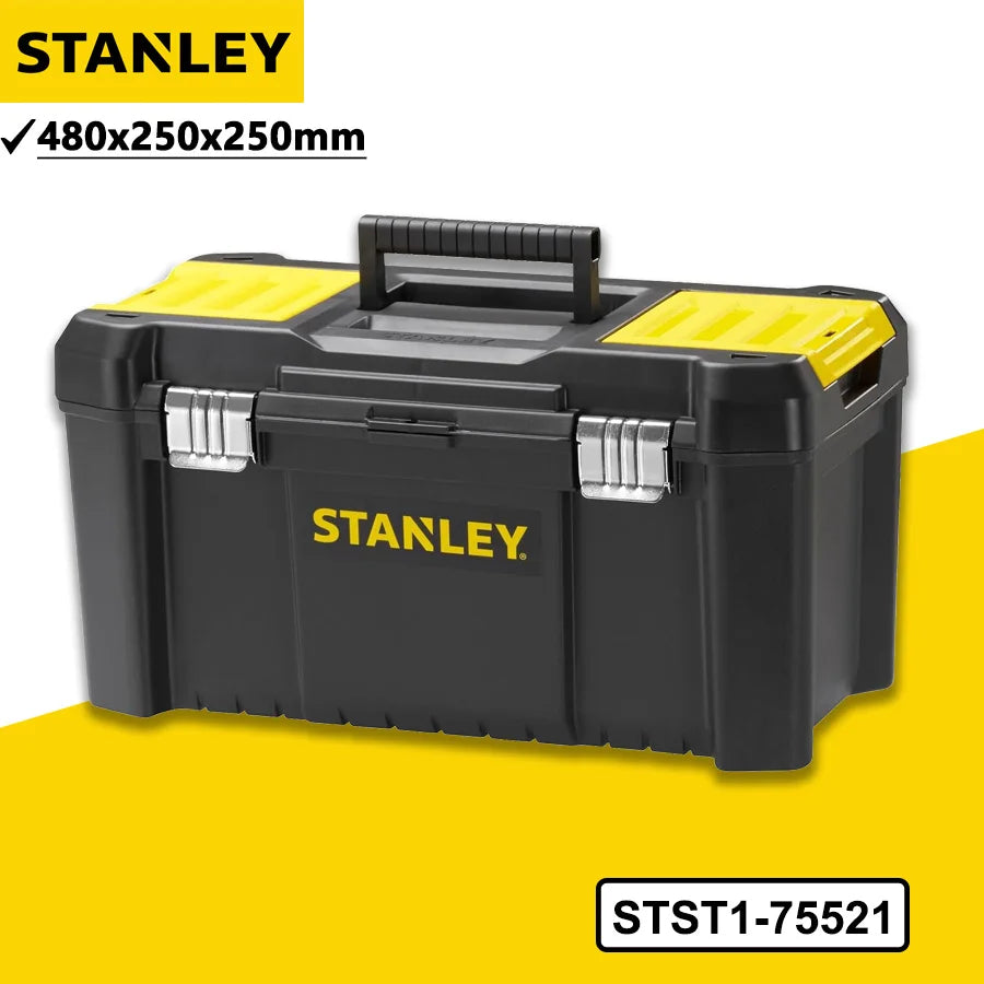 STANLEY Toolbox "Essential 19" 485*250*250 mm Large Size with Metal Latches Tool Storage Case STST1-75521