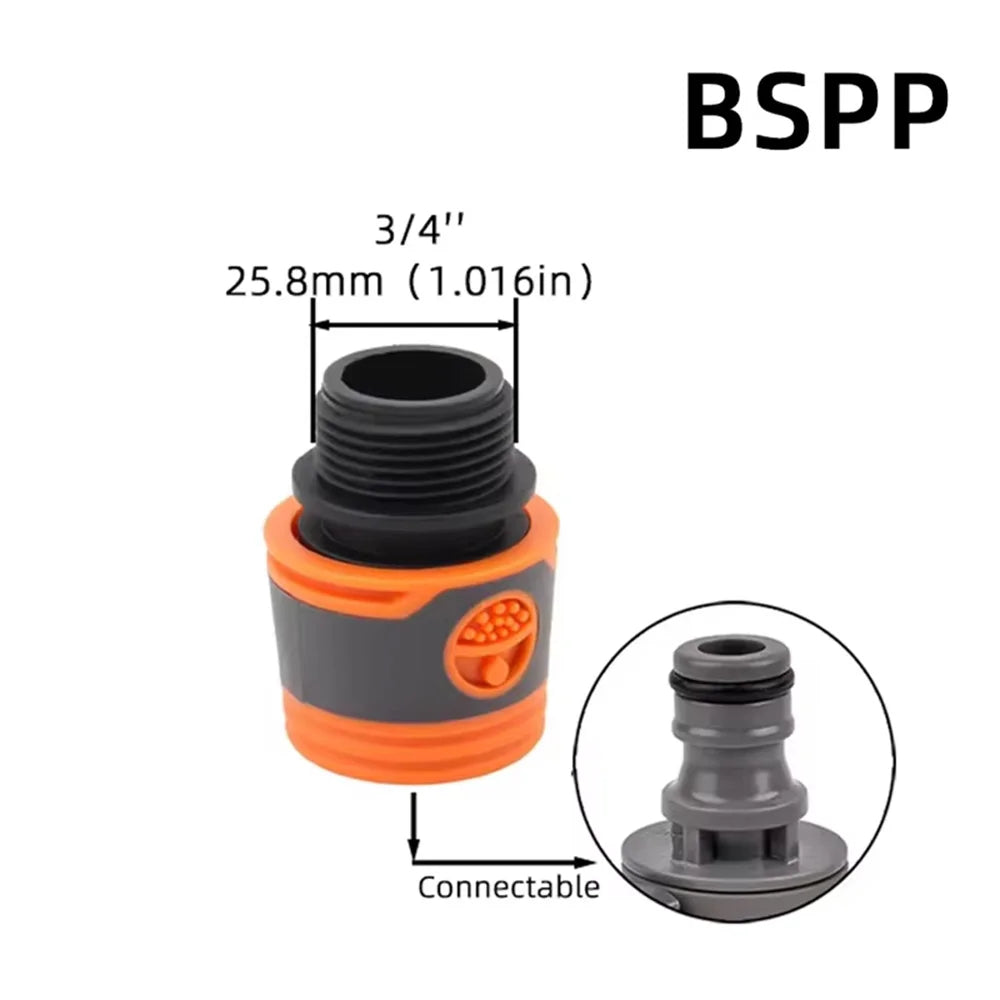 1-Pcs 1/2" 3/4" 1" Garden Hose Quick Connect Adapters -EU BPS Threaded Fittings for Faucets, Spray Guns & Watering Systems