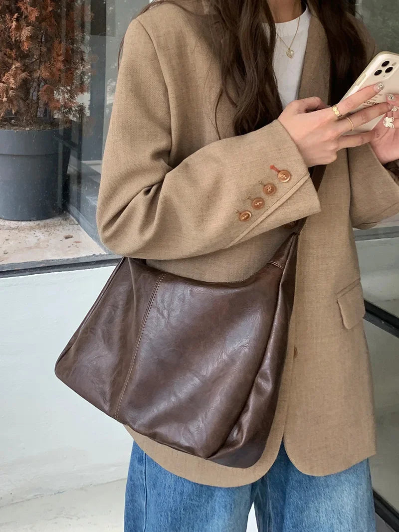 Cowhide Women Handbag Luxury Shoulder Bag Ladies Leather Tote Fashion Female Messenger High Quality Designer Purse Elegant