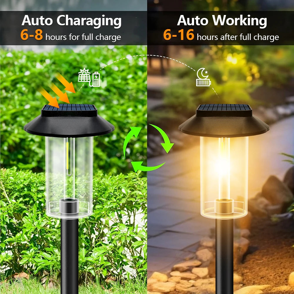 LED Solar Pathway Lights Outdoor Bright Solar Powered Landscape Lighting Waterproof Garden Lights Yard Lawn Patio Walkway Decor