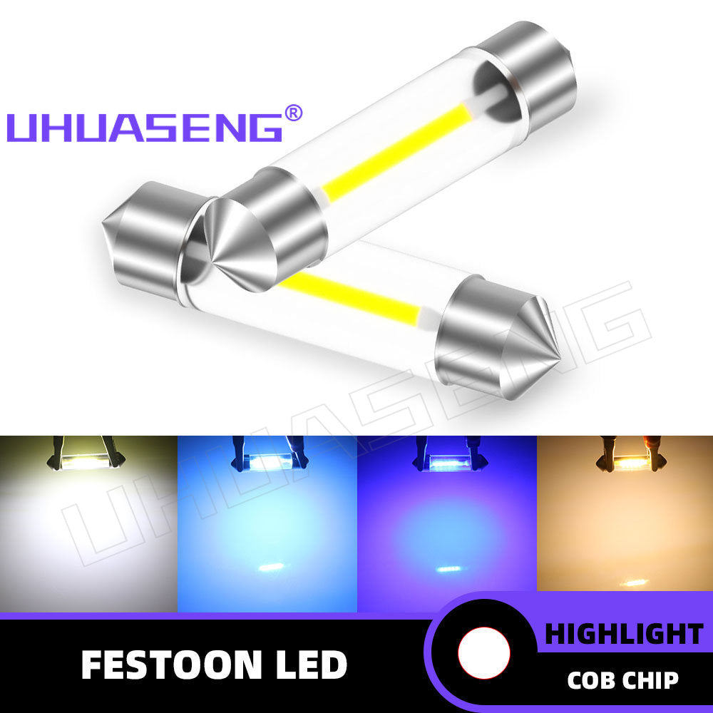 UHUASENG 2PCS 6V 12V 24V C5W Led Bulb C10W Lamp 31mm Festoon 36mm 39mm 41mm 28mm Dome Pink Blue Red Warm White Signal Car Light