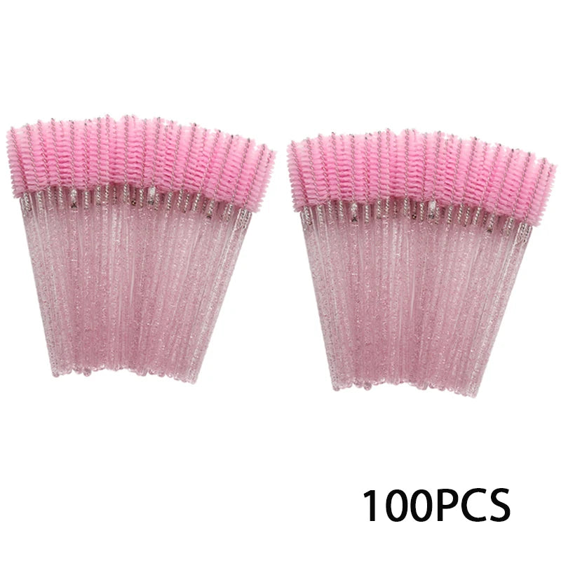 100Pcs Eyelash Extension Brushes Eyebrow Mascara Wands Applicator Spoolers Brush Lashes Extension Cosmetic Set Makeup Tools