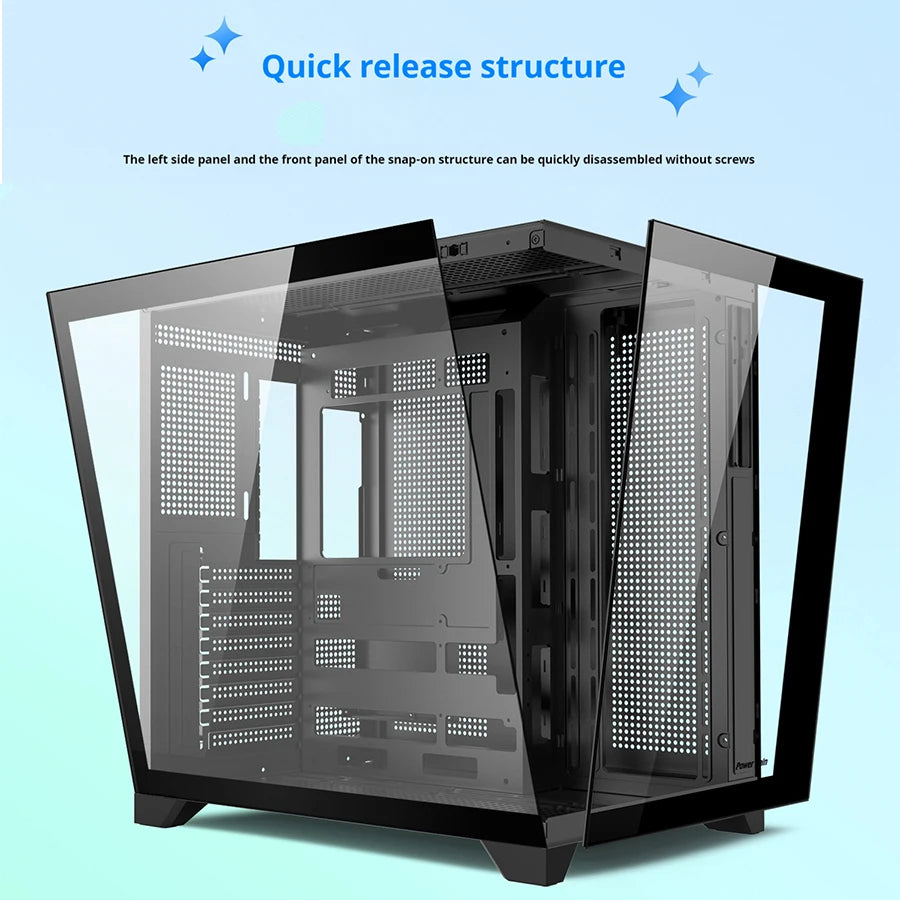 Power train Dreamland PRO ATX motherboard PC gaming 360 water-cooled Sea view room Double-sided glass gaming computer case