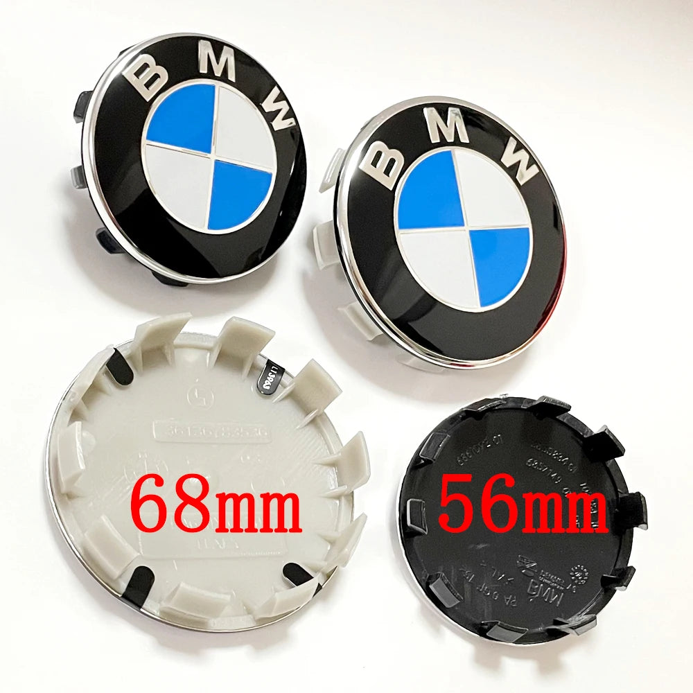 4PCS BMW Wheel Center Caps 68mm 56mm Blue white hubcap for BMW E46 E90 E30 F10 F30 X5 X3 E39 F25 E60 E91 E87 M Car Accessories 1