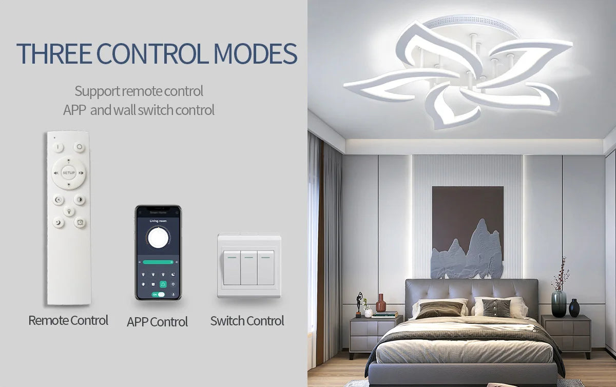 Hot Ceiling Lamp Adjustable Brightness Mobile Phone APP Control Cold and Warm Light Art Decoration Lights