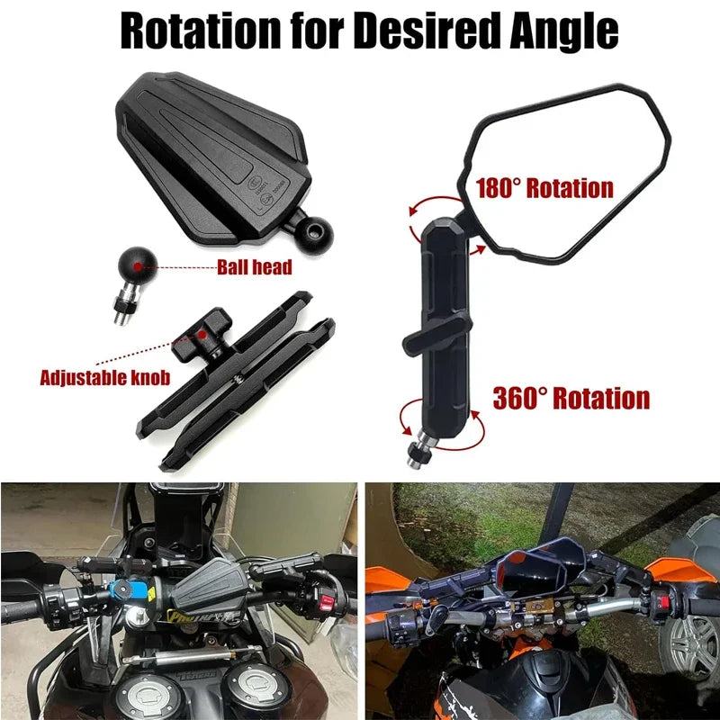 Universal Motorcycle Mirrors Angle FANTIC MV ZERO KYMCO Adjustable Folding Handlebar Side Mirror Adventure Dirt Street Bike ATV