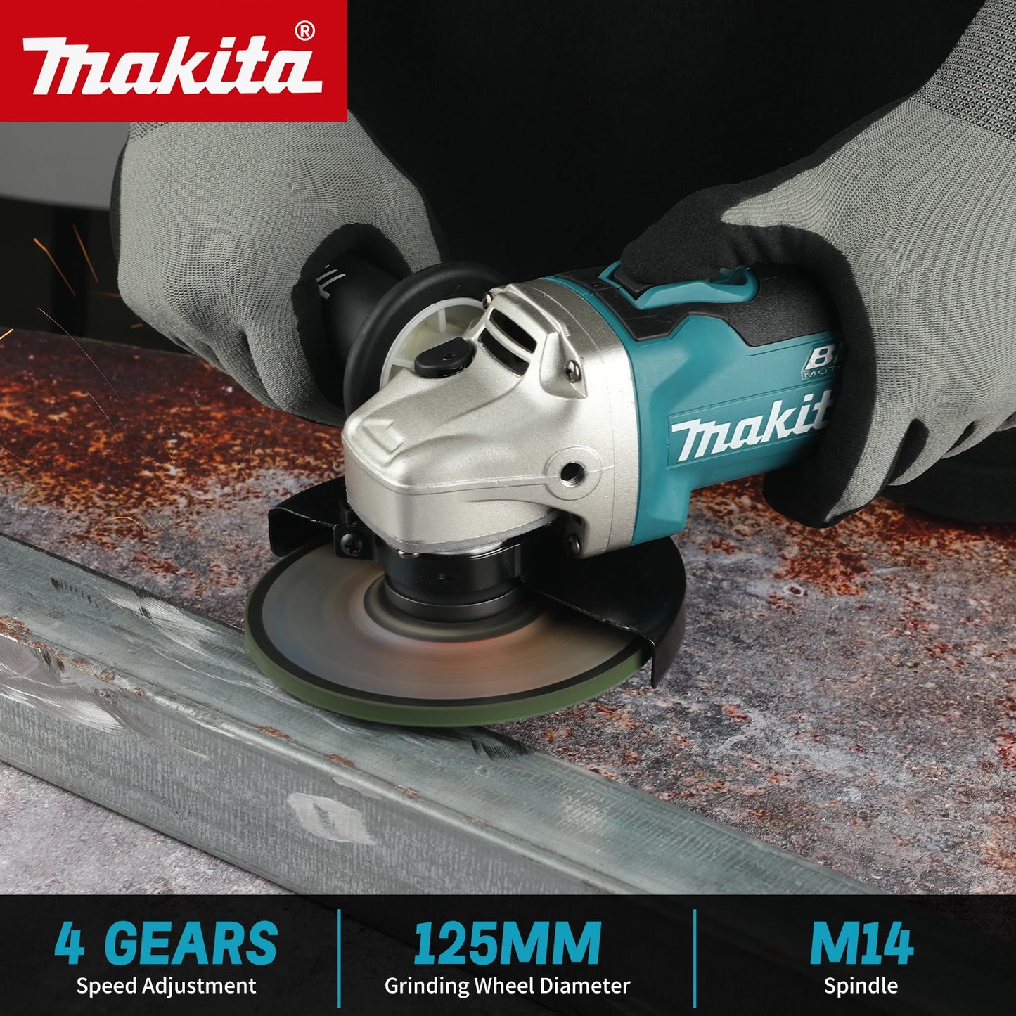 Makita DGA506 18V 125mm Charging Angle Grinder Electric Polishing Machine Brushless Metal Grinding and Cutting Machine