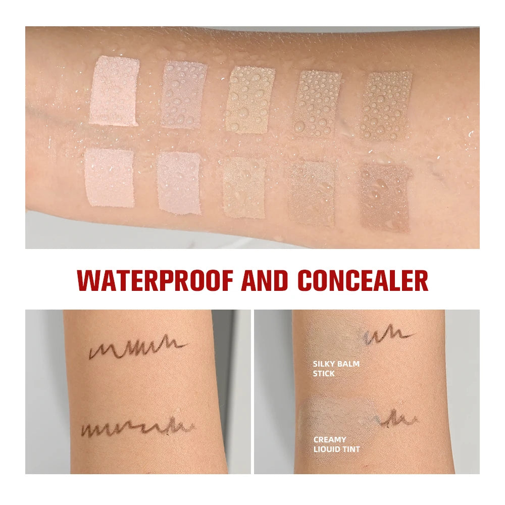 2 In 1 Glide & Hide Blurring Concealer Long-Lasting Full Coverage Foundation Waterproof Liquid Female Makeup for All Skin Types