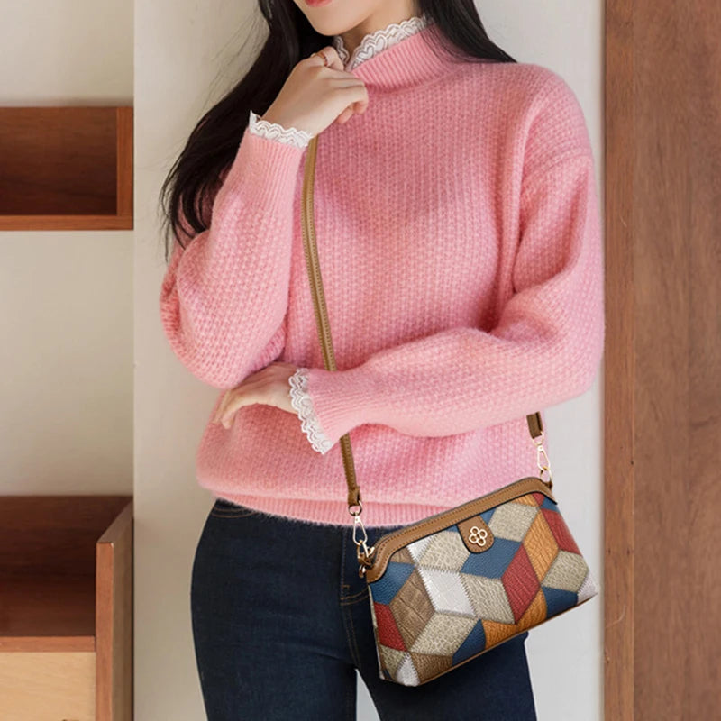 High Quality PU Leather Women Small Crossbody Shoulder Bags Luxury Handbag Lady Messenger Bag Simple Shell Phone Satchels