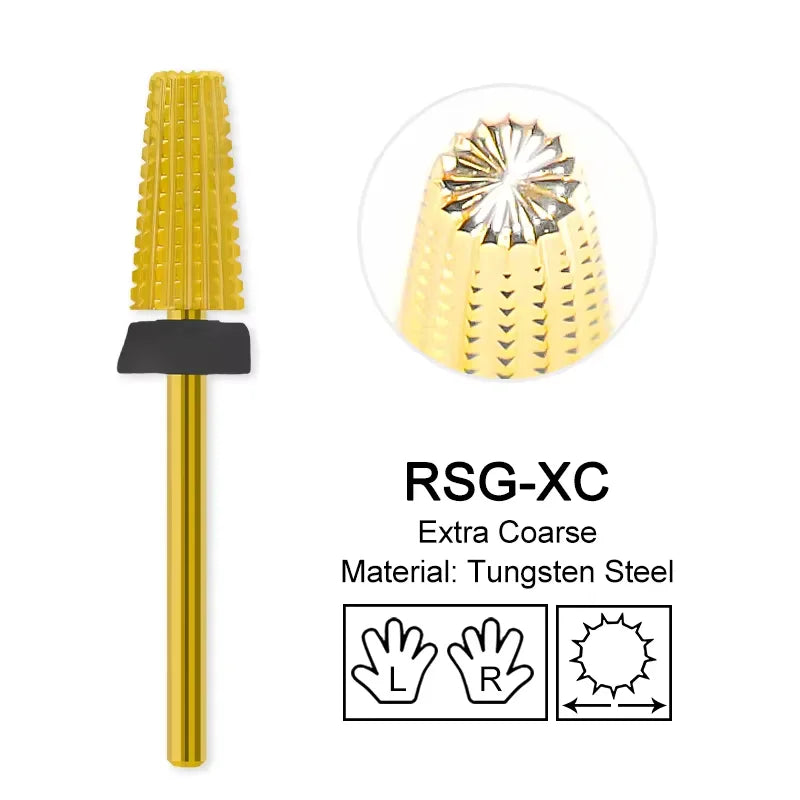 Milling Cutter Golden Carbide Nail Drill Bits For Electric Nail Drill Manicure Machine Pedicure Nail Files Accessories