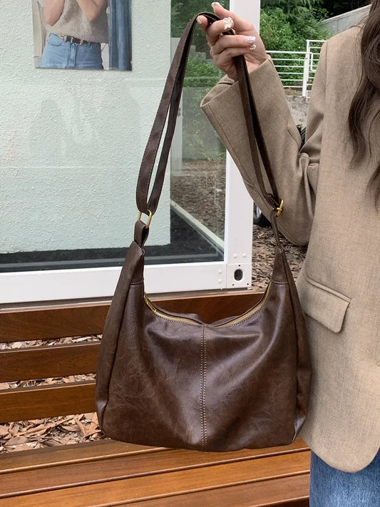 Cowhide Women Handbag Luxury Shoulder Bag Ladies Leather Tote Fashion Female Messenger High Quality Designer Purse Elegant