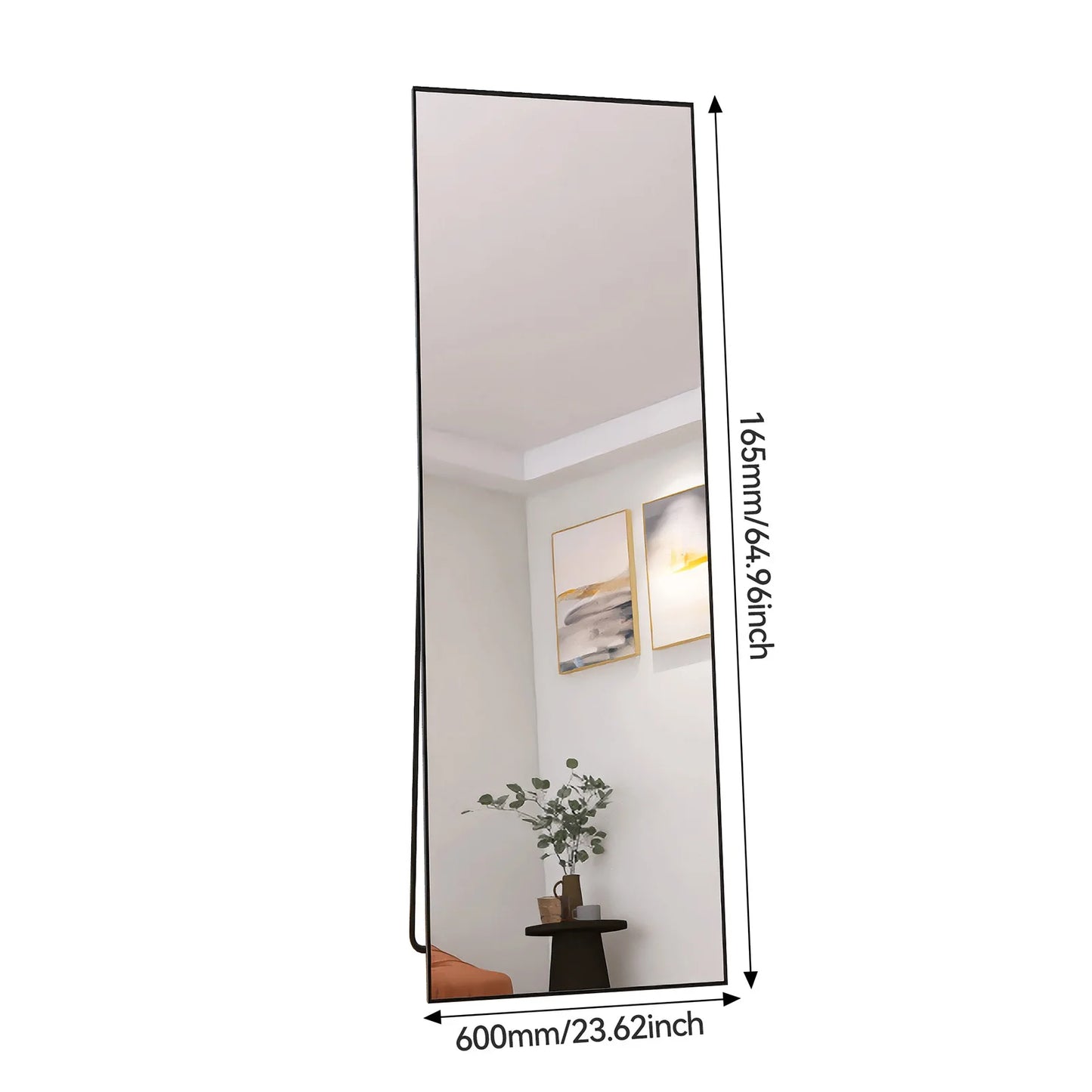 Comanlai Large Floor Mirror,HD Rectangle Full Body Mirror,Tempered Glass Standing Mirror with Aluminium Alloy Frame for Bathroom