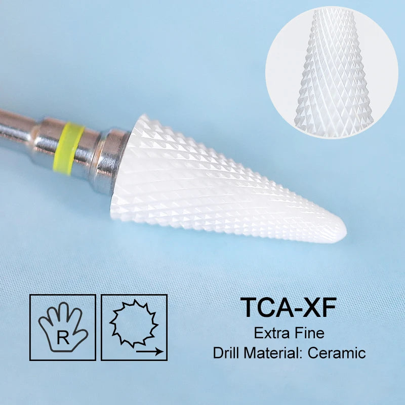 Ceramic Milling Cutter Flame Carbide Nail Drill Bits Pink Gel Remover Electric Machine Drills Polishing Peeling Nails Art Tools