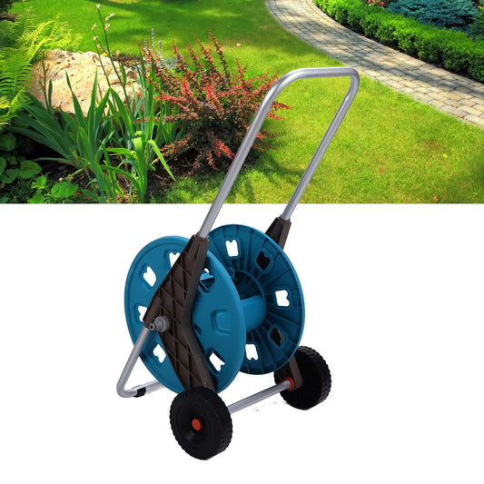 G1/2 Garden Hose Reel Cart with 2 Wheels Garden Waterpipe Rack Watering Trolley Hold 60M Hose Garden Hose Rack Garden Hose Cart
