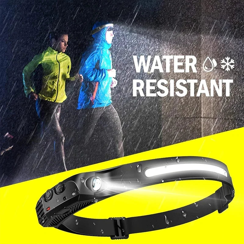Sensor Headlamp USB Rechargeable LED Flashlight XPE+COB Torch Camping Waterproof Headlight for Outdoor Fishing Lantern 1/2/3PCS