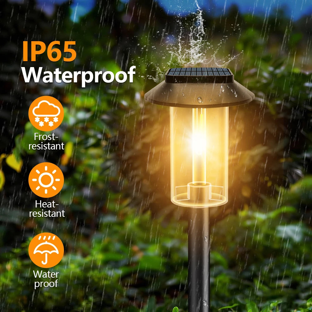 LED Solar Pathway Lights Outdoor Bright Solar Powered Landscape Lighting Waterproof Garden Lights Yard Lawn Patio Walkway Decor
