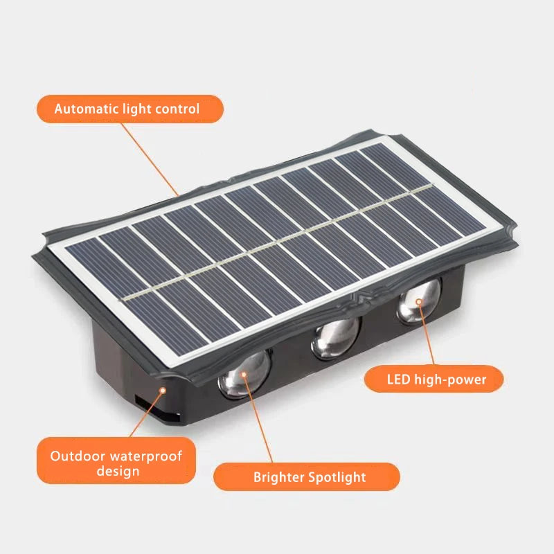 Wall Lamp Led House Outdoor Solar Waterproof Up And Down Luminous Lighting Balcony Yard Decoration Garden Exterior Wall Light