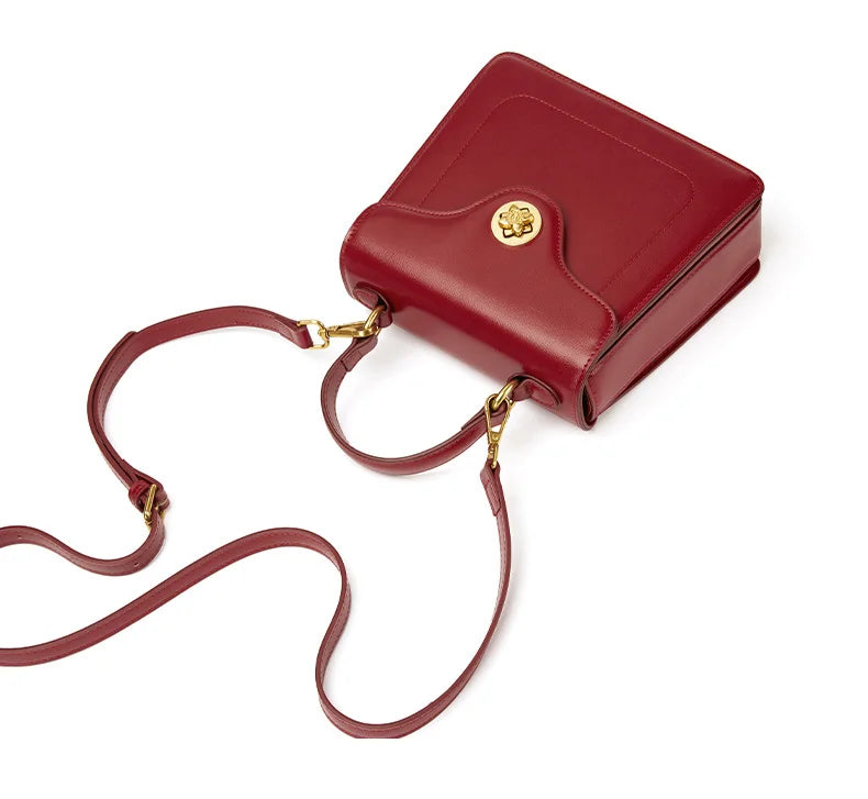 Luxury Handbag New PU Material Square Bag French Style Elegant Retro Single Shoulder Crossbody Bag Wedding Banquet Commuter