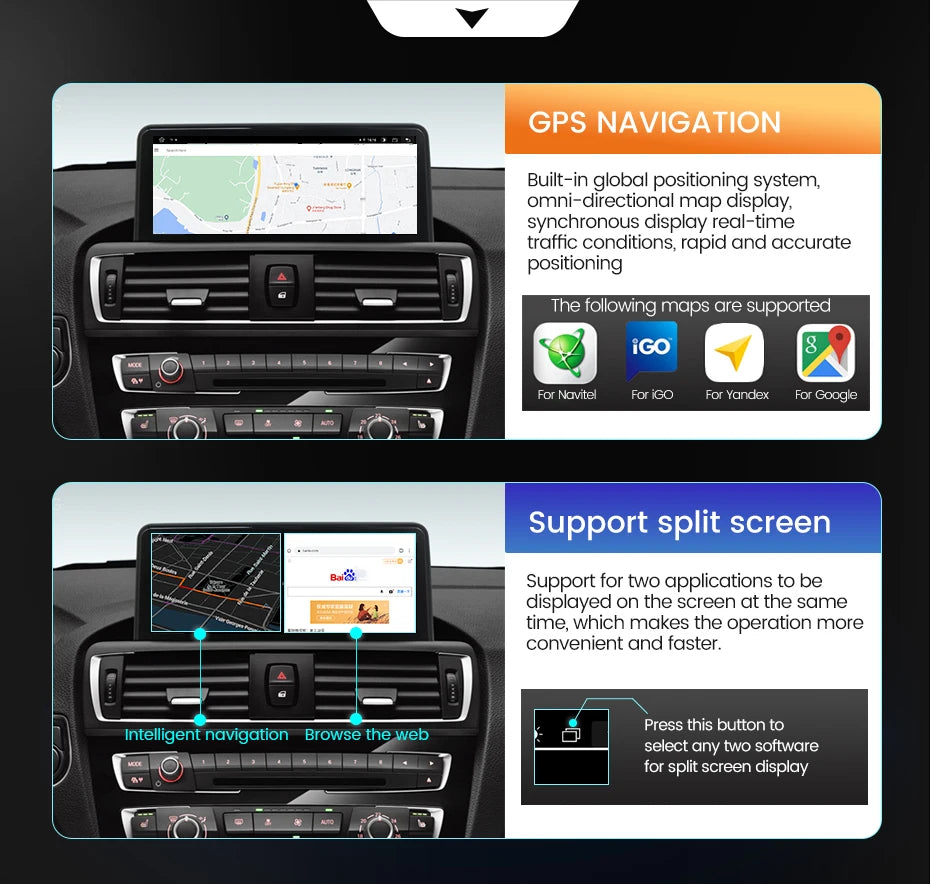 4G LTE 128GB Android 14 Car Multimedia Radio Player For BMW 3 Series E60 E61 E63 E64 5 Series E90 E91 E92 E93 CarPlay Navigation
