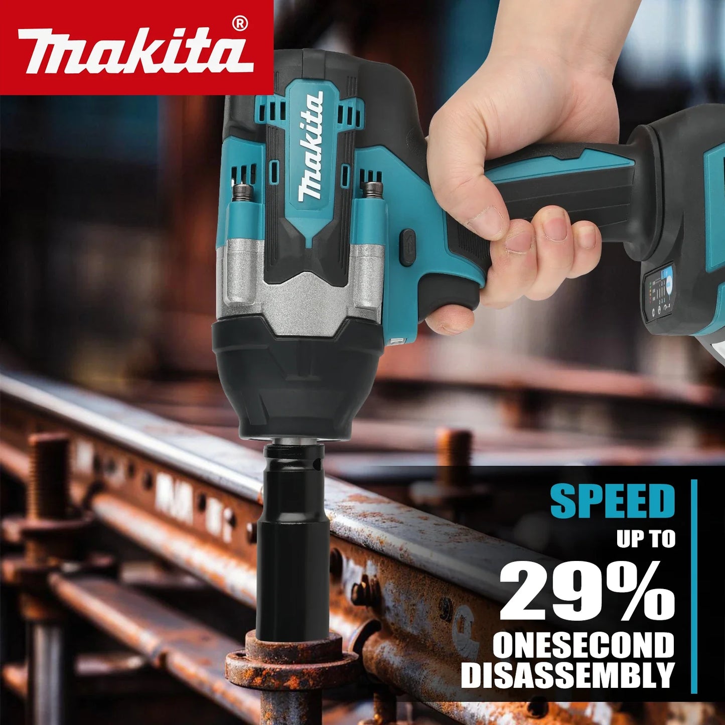 Makita DTW700 Cordless Impact Wrench Stepless Speed 18V Brushless Electric Tool (No Battery) for Heavy Duty Bolt Tightening