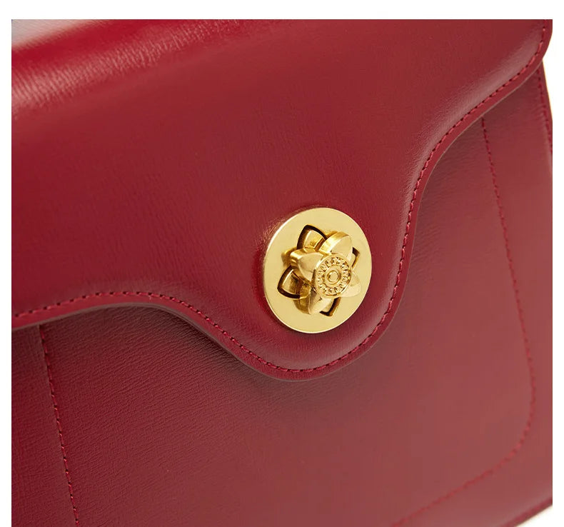 Luxury Handbag New PU Material Square Bag French Style Elegant Retro Single Shoulder Crossbody Bag Wedding Banquet Commuter