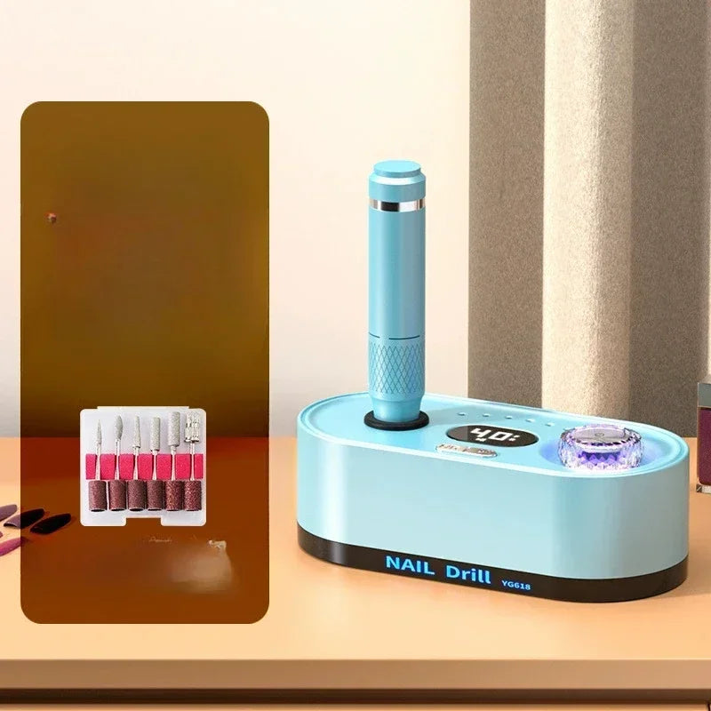 Electric Nail Drill Professional 40000RPM Electric Nail File Kit Nail Drill Machine with LCD Display for Acrylic Gel