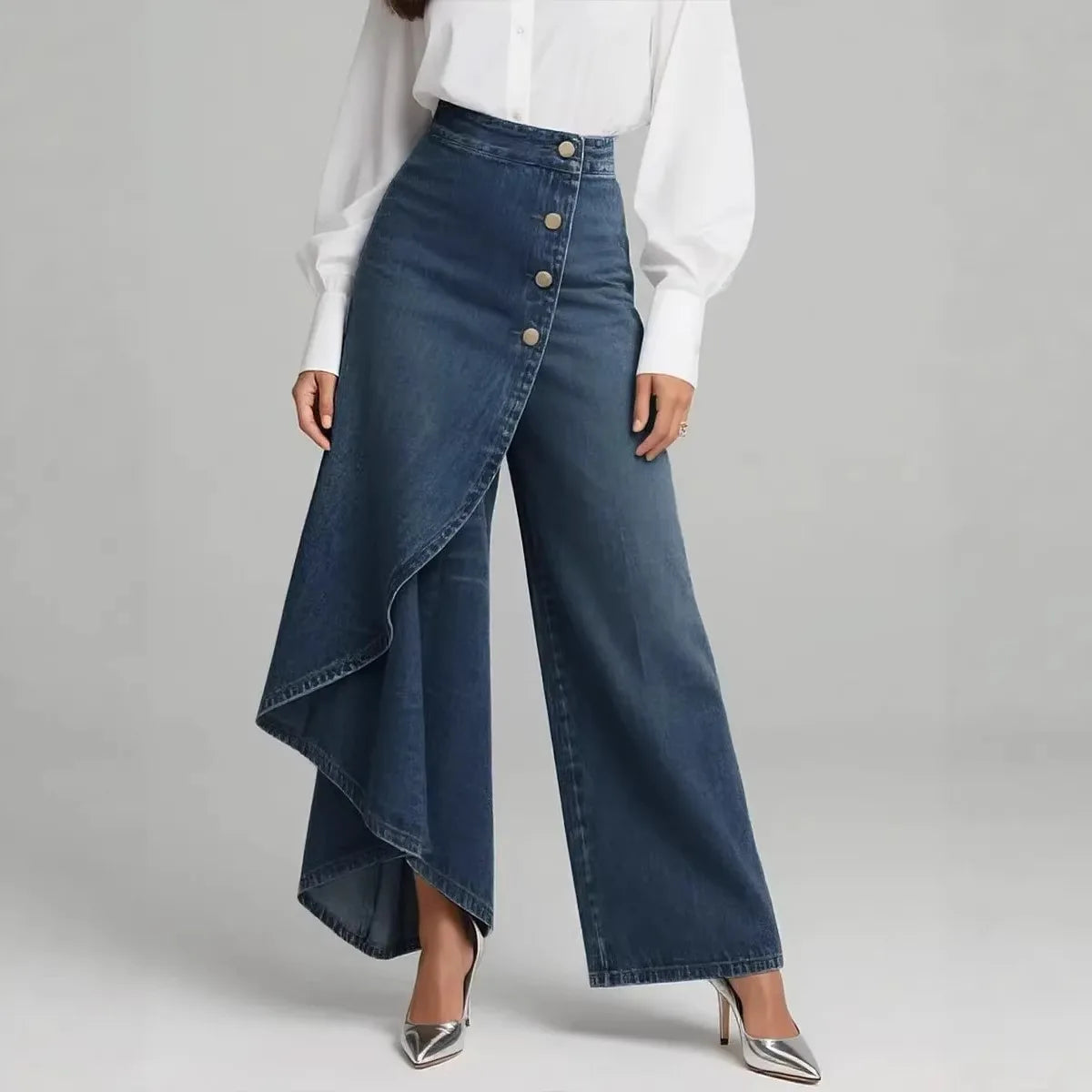Y2K Pants Spring Summer Fashion Long Solid Color Casual Buckle Loose Wide Leg Pants Women Trousers