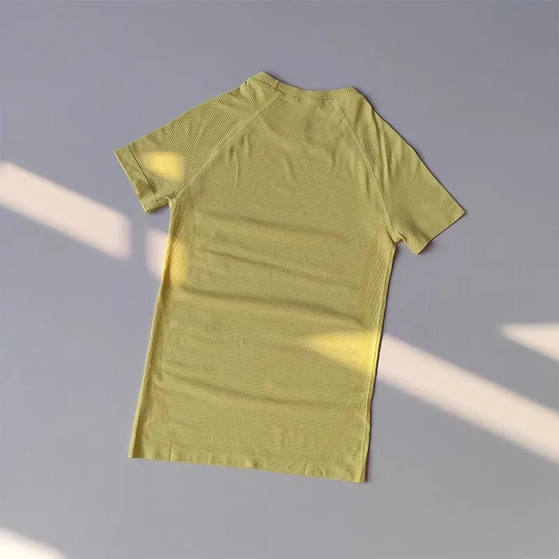 Women Yoga Top Seamless Sport T Shirts Fitness Clothes Short Sleeve Yoga Shirt Gym Top Running Active Wear Sport Top