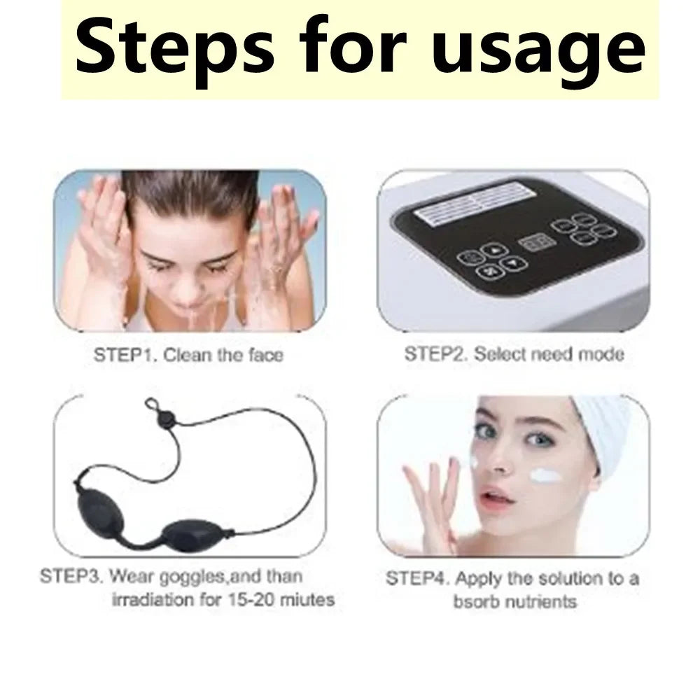 7 Color LED Facial Mask High Frequency Nano Spray Infrared Photo Therapy Red Light Therapy for Face Skin Rejuvenation Tool