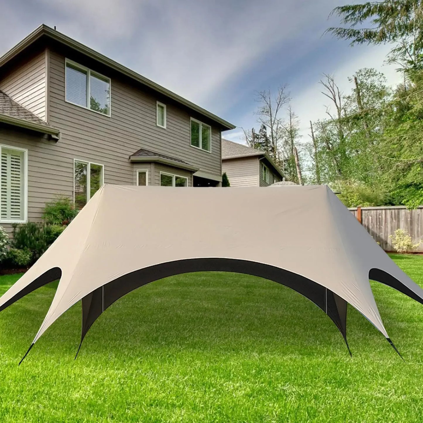 ACamping Gazebo Hexagonal Rainproof Shelter Foldable Quick-opening Windproof Butterfly Picnic Outdoor Shade Tent Outdoor Camping
