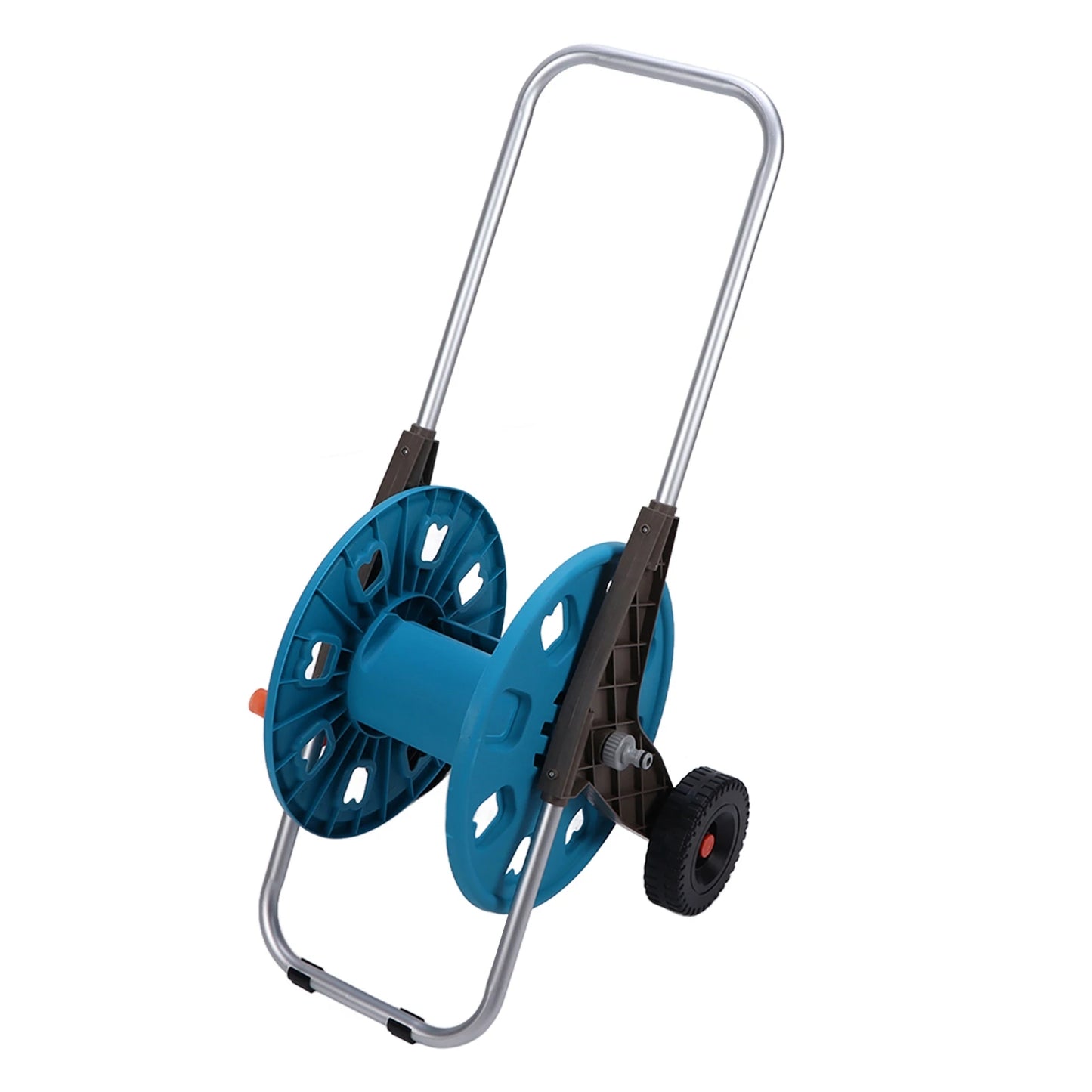 G1/2 Garden Hose Reel Cart with 2 Wheels Garden Waterpipe Rack Watering Trolley Hold 60M Hose Garden Hose Rack Garden Hose Cart