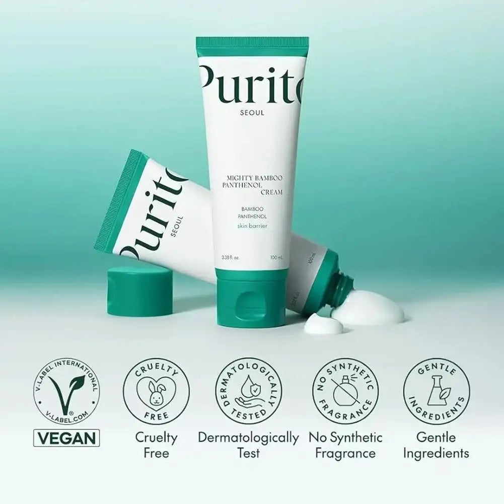 Purito Natural Bamboo Nourishing Essence Cream Soothing Skin Repairing Skin Barrier Refreshing Easy To Absorb Moisturizing Cream