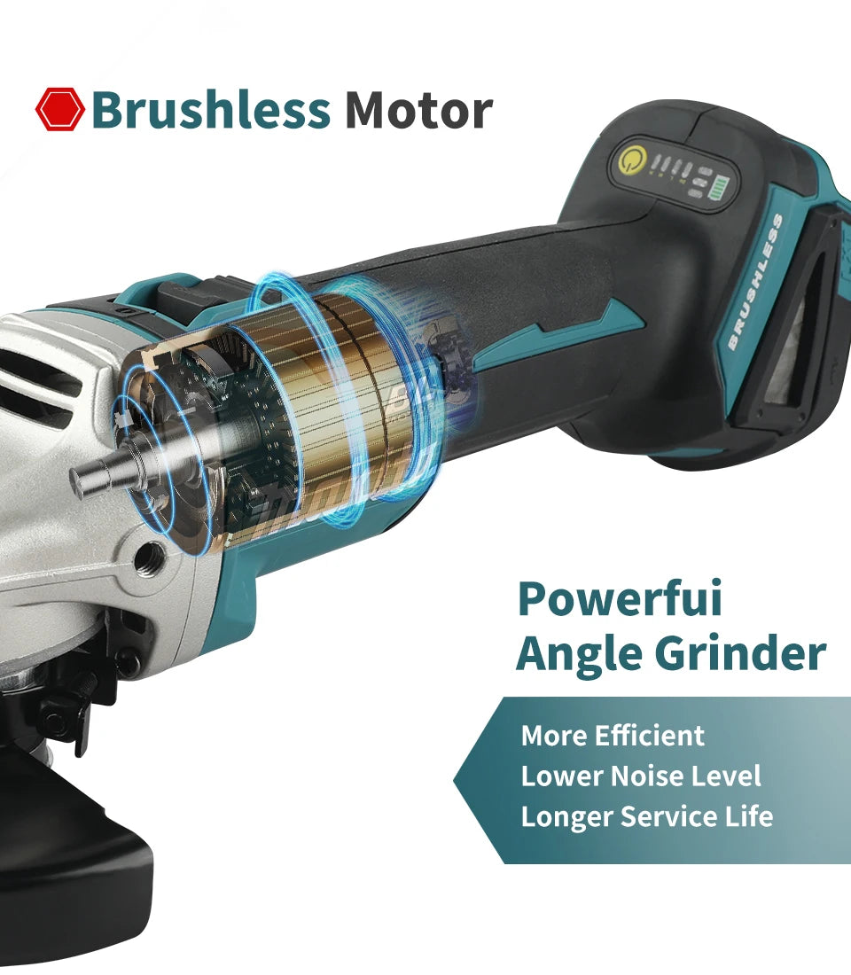Makita DGA506 18V 125mm Charging Angle Grinder Electric Polishing Machine Brushless Metal Grinding and Cutting Machine
