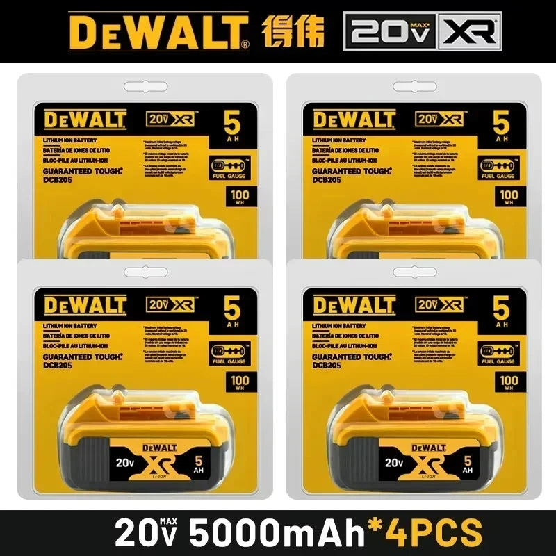 100% Genuine Dewalt 20V Battery, 5AH 6AH Rechargeable Lithium Ion Battery, Dewalt DCB200 Power Tool Replacement Battery