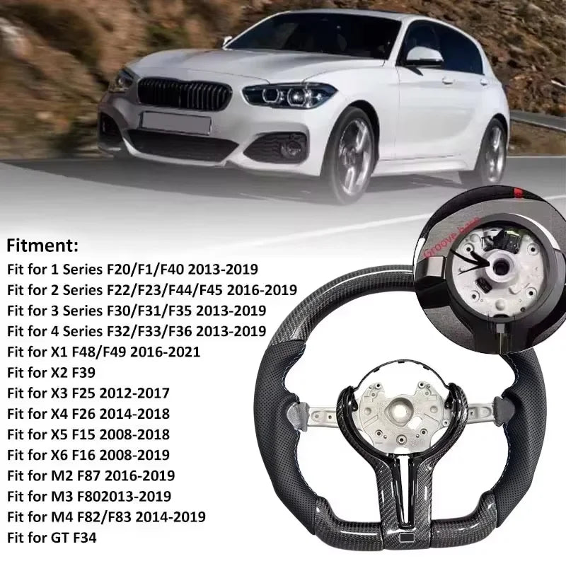Suitable for BMW F30 F10 F31 F20 F25 F22 F36 F33 F32 F80 F82 F11 F18 F01 F90 E90 carbon fiber steering wheel