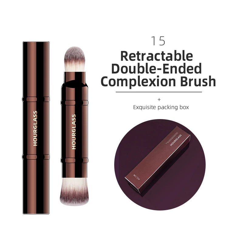 Hourglass Makeup Brush All Kinds Eyeshadow Foundation Concealer Powder Bronzer Blusher Eyeliner Retractable Professional Brushes