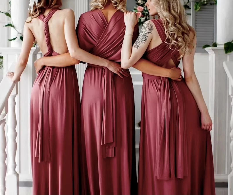 Rust Bridesmaid Dress Infinity Multiway Maxi Bridesmaid Dress Formal Wrap Wedding Evening Dress Wedding Cocktail Floor Length
